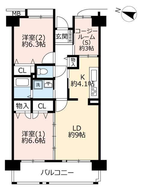 ＵＲ幕張ベイタウンパティオス２０番街の間取り