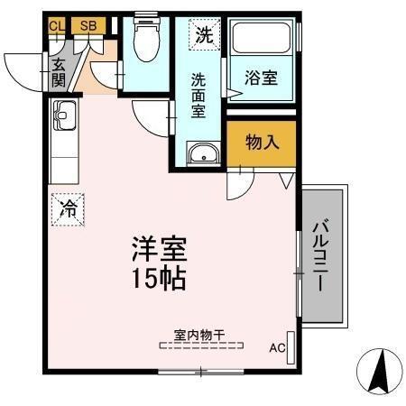 松山市此花町のアパートの間取り