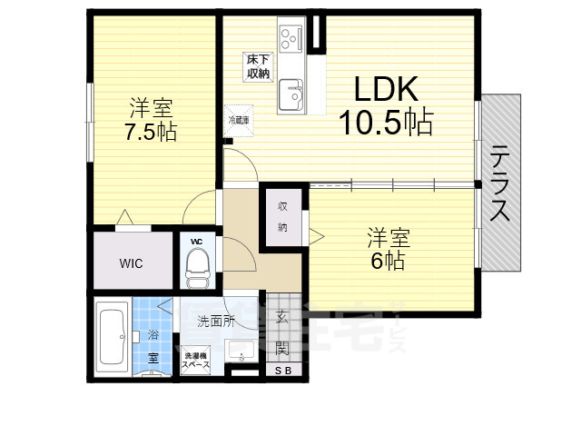 北葛城郡広陵町大字萱野のアパートの間取り