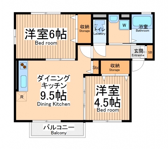 コーポミナモト2の間取り