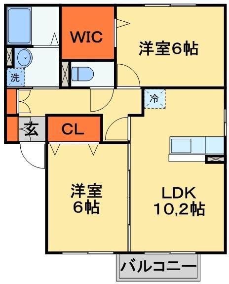 【柏市高柳のアパートの間取り】