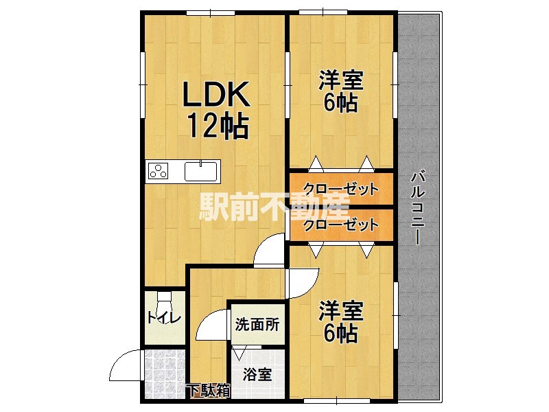 三潴郡大木町大字大角のアパートの間取り