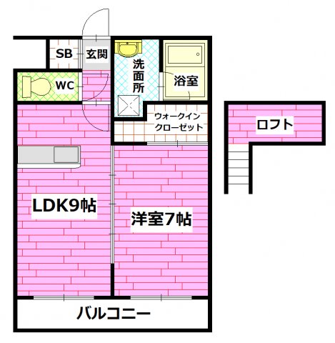 広島市安佐南区伴東のマンションの間取り