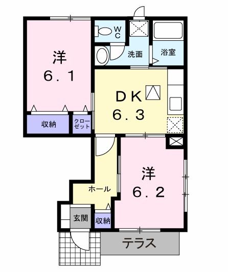 リス　プランタンＡの間取り