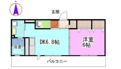 岡山市北区中井町のアパートの間取り