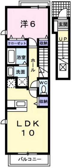 広島市西区井口のアパートの間取り