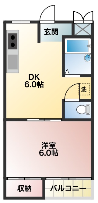 柏原市玉手町のアパートの間取り