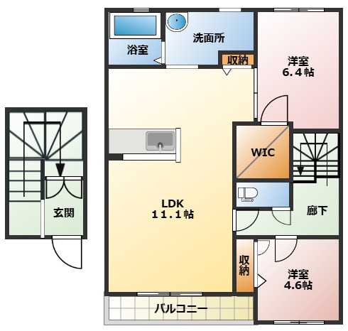 薩摩川内市宮崎町のアパートの間取り