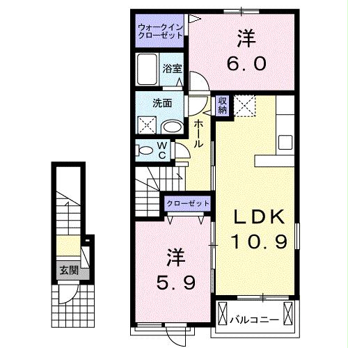 北群馬郡榛東村大字新井のアパートの間取り