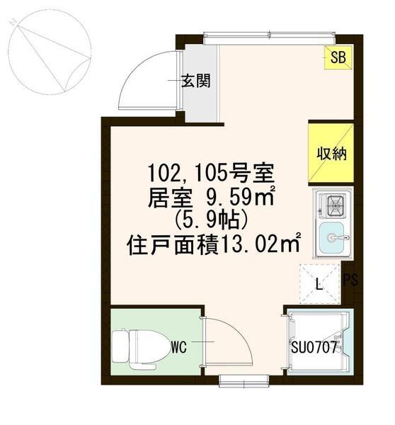 横浜市神奈川区二本榎のアパートの間取り