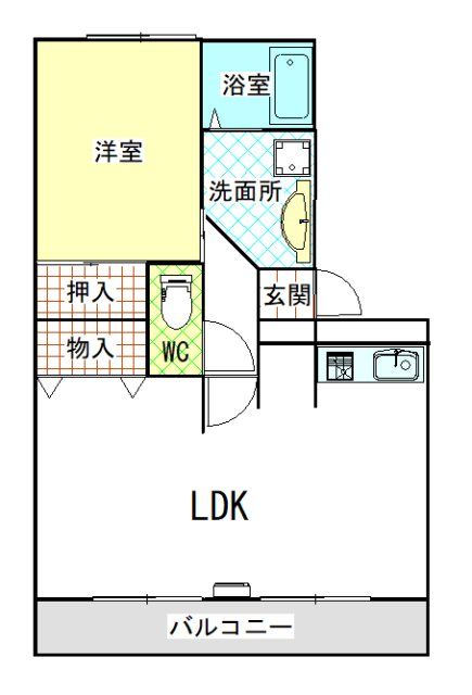 ひたちなか市高場のアパートの間取り