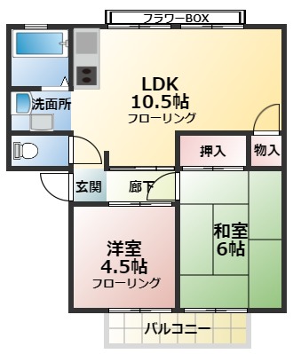 堺市中区八田西町のアパートの間取り