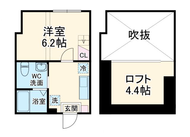 ハーミットクラブハウス三ツ沢下町B号棟（仮）の間取り