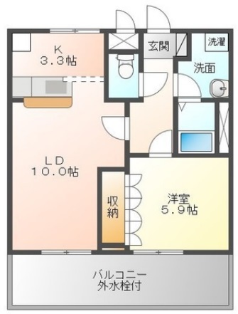 【南足柄市壗下のアパートの間取り】