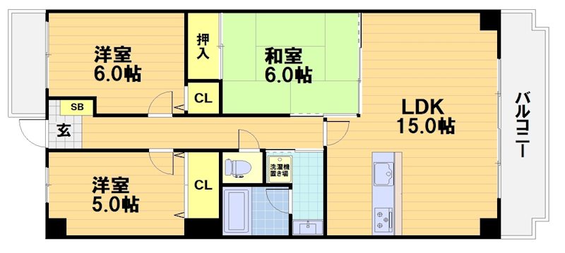 アメニティ双ケ丘の間取り