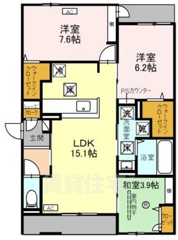 茨木市水尾のアパートの間取り