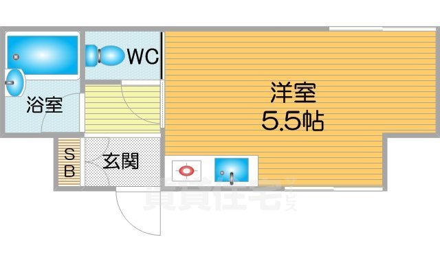 大阪市西成区花園北のマンションの間取り