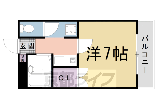 京都市中京区西ノ京銅駝町のマンションの間取り