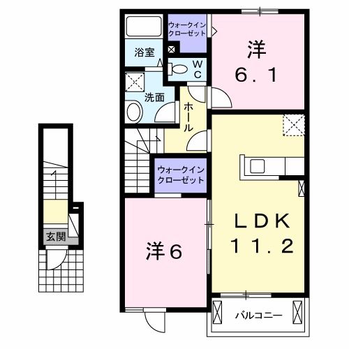 鉾田市鉾田のアパートの間取り