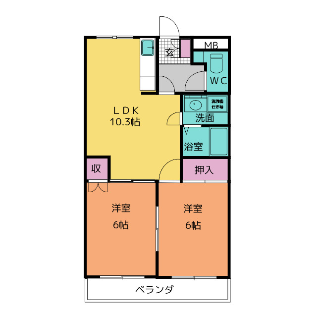 フォレスト赤池　Ｂ棟の間取り