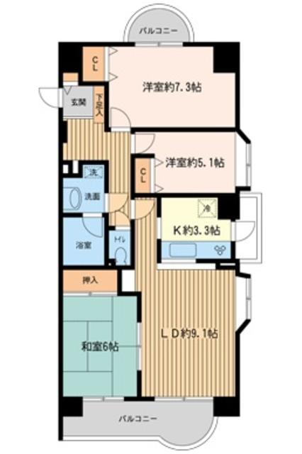 横浜市旭区善部町のマンションの間取り