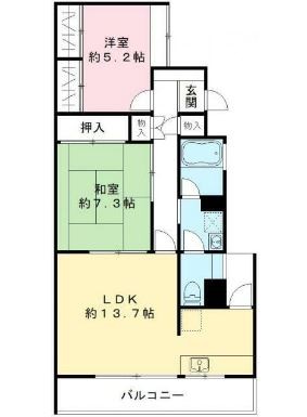 世田谷区上野毛のマンションの間取り