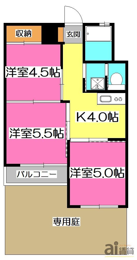 新所沢第一コーポラスの間取り