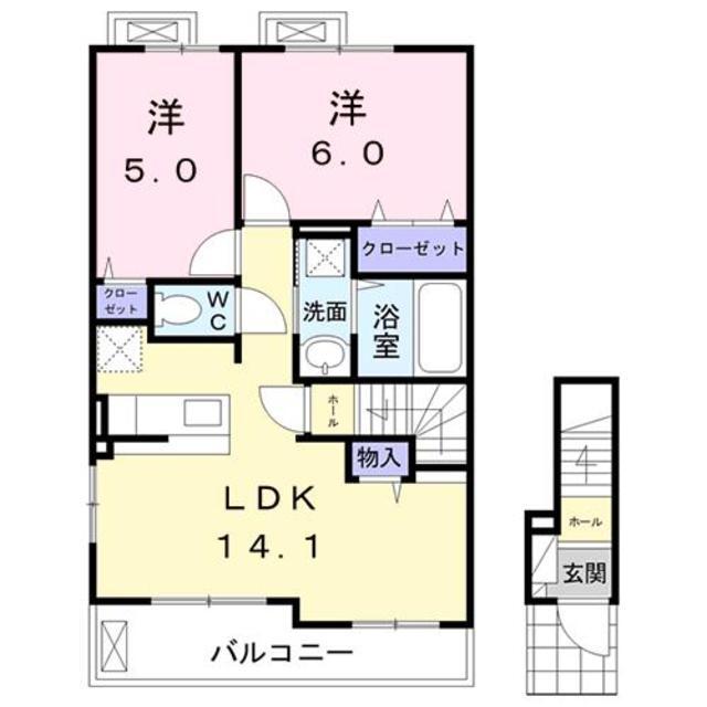 上益城郡御船町大字滝川のアパートの間取り