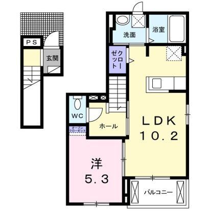 広島県広島市東区山根町（アパート）の賃貸物件の間取り