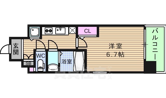 エスリード松屋町SOUTHの間取り写真