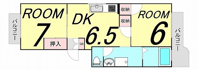 ＪＲ可部線 安芸長束駅 徒歩9分 5階建 築40年の間取り写真