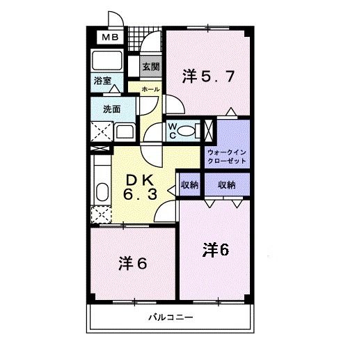 鯖江市東鯖江のマンションの間取り