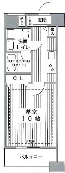 大阪市中央区今橋のマンションの間取り