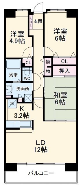 白井市冨士のマンションの間取り