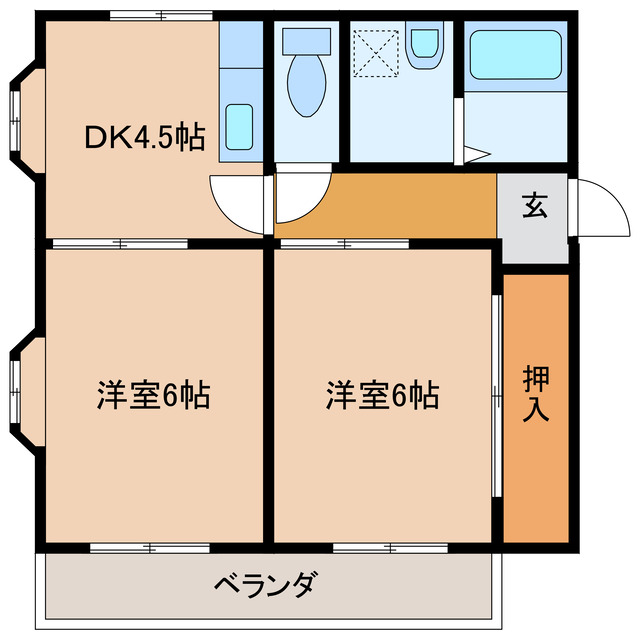 都城市蔵原町のアパートの間取り