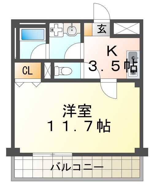 ルームズ学園北町の間取り