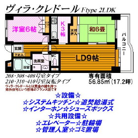 郡山市亀田のマンションの間取り