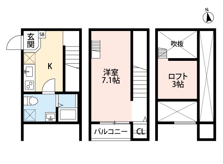 京都市伏見区深草南蓮池町のアパートの間取り