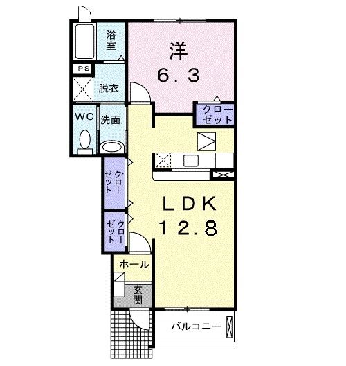 大崎市古川穂波のアパートの間取り