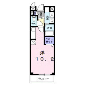 大阪市東住吉区東田辺のマンションの間取り