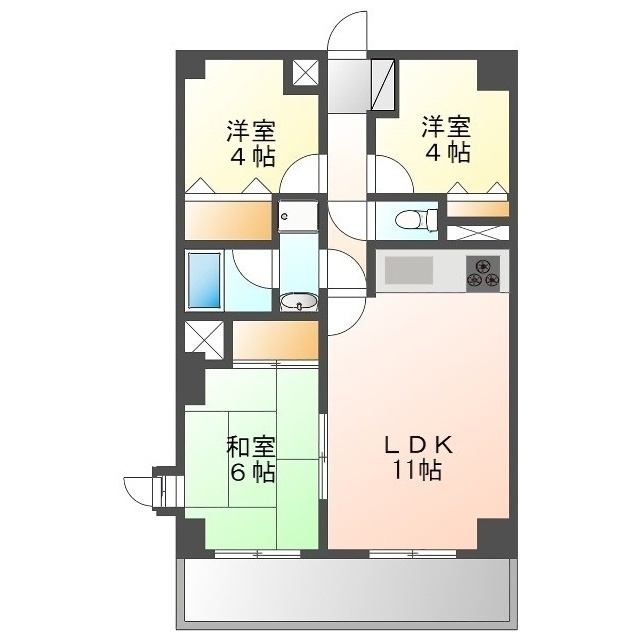 ライオンズマンション柚木の間取り