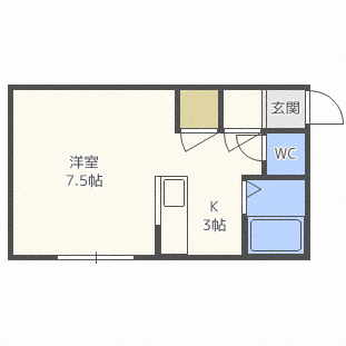 札幌市東区北八条東のアパートの間取り