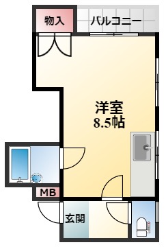 豊中市永楽荘のマンションの間取り