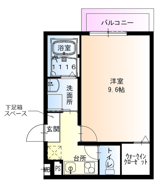 尼崎市東大物町のアパートの間取り