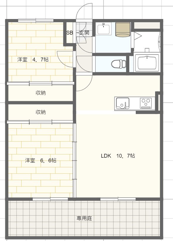 姫路市兼田のマンションの間取り