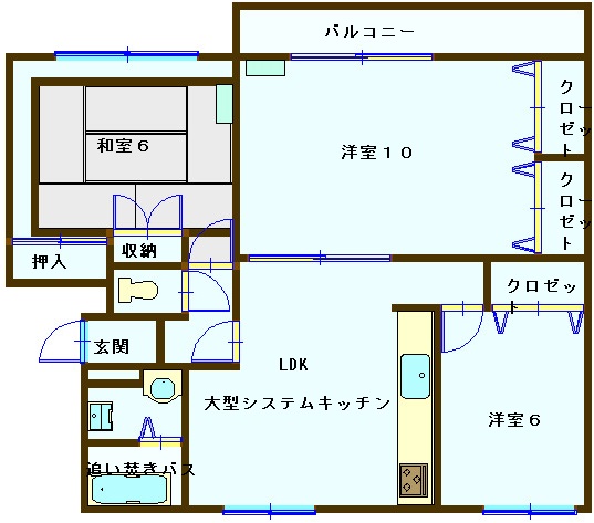 レインボーハウス勾当水5号棟4号棟の間取り