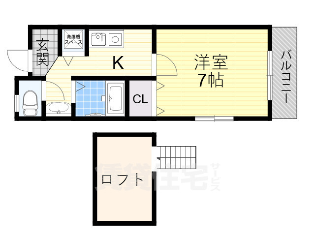 茨木市総持寺駅前町のマンションの間取り