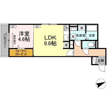 福山市川口町のアパートの間取り