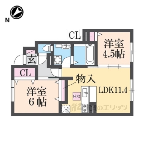 彦根市馬場のアパートの間取り