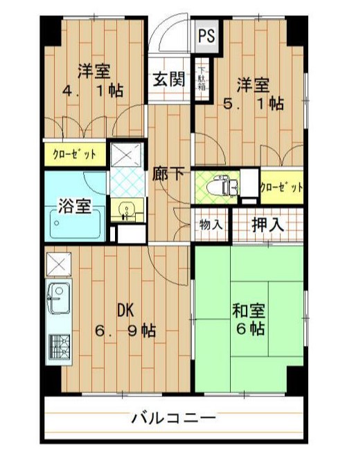 飯能市柳町のマンションの間取り